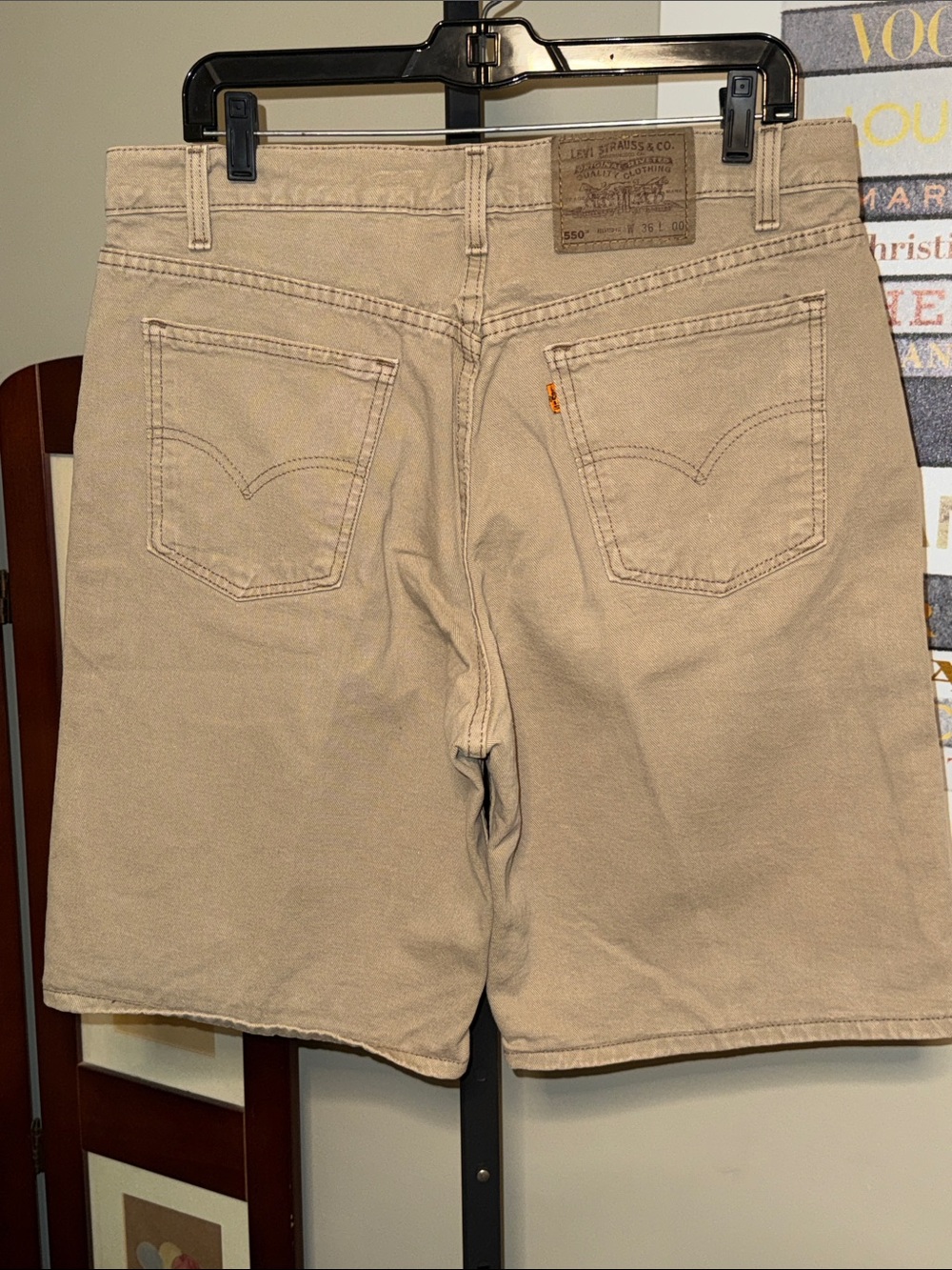 Vintage orange tab Levi's Men's Tan Denim Shorts